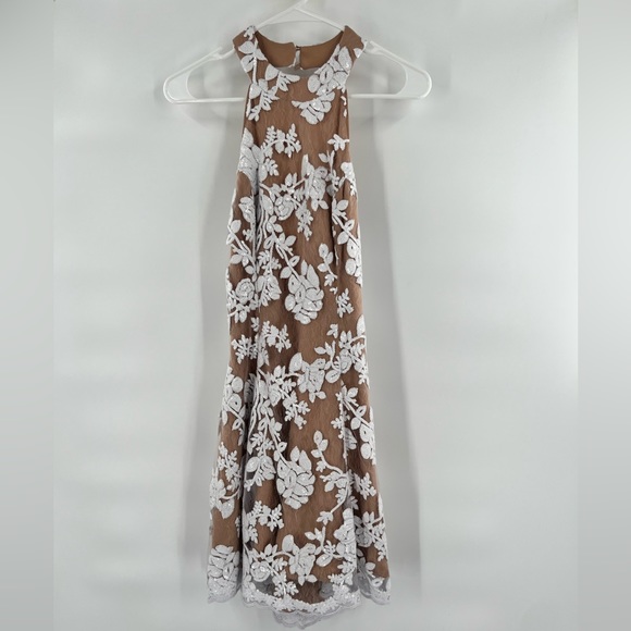 Dress the population brown sequin halter dress S - Picture 2 of 11